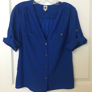 navy, blouse, cuff sleeves, Nordstrom's